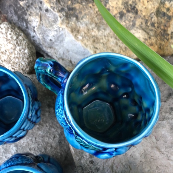 Vintage Mood Indigo Blue Inarco Mugs-Set of 6-EUC-Ceramic-Made in Japan-1960’s - Picture 9 of 15